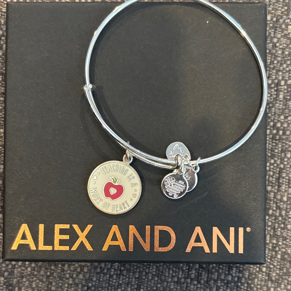 Alex & Ani teacher charm bracelet